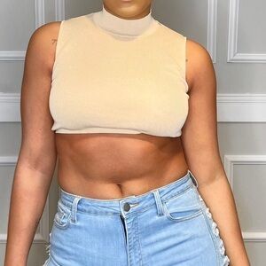 Pale Yellow Detailed Crop Top